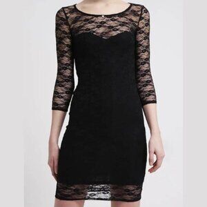 Forever 21 Black Lace Long Sleeves Dress